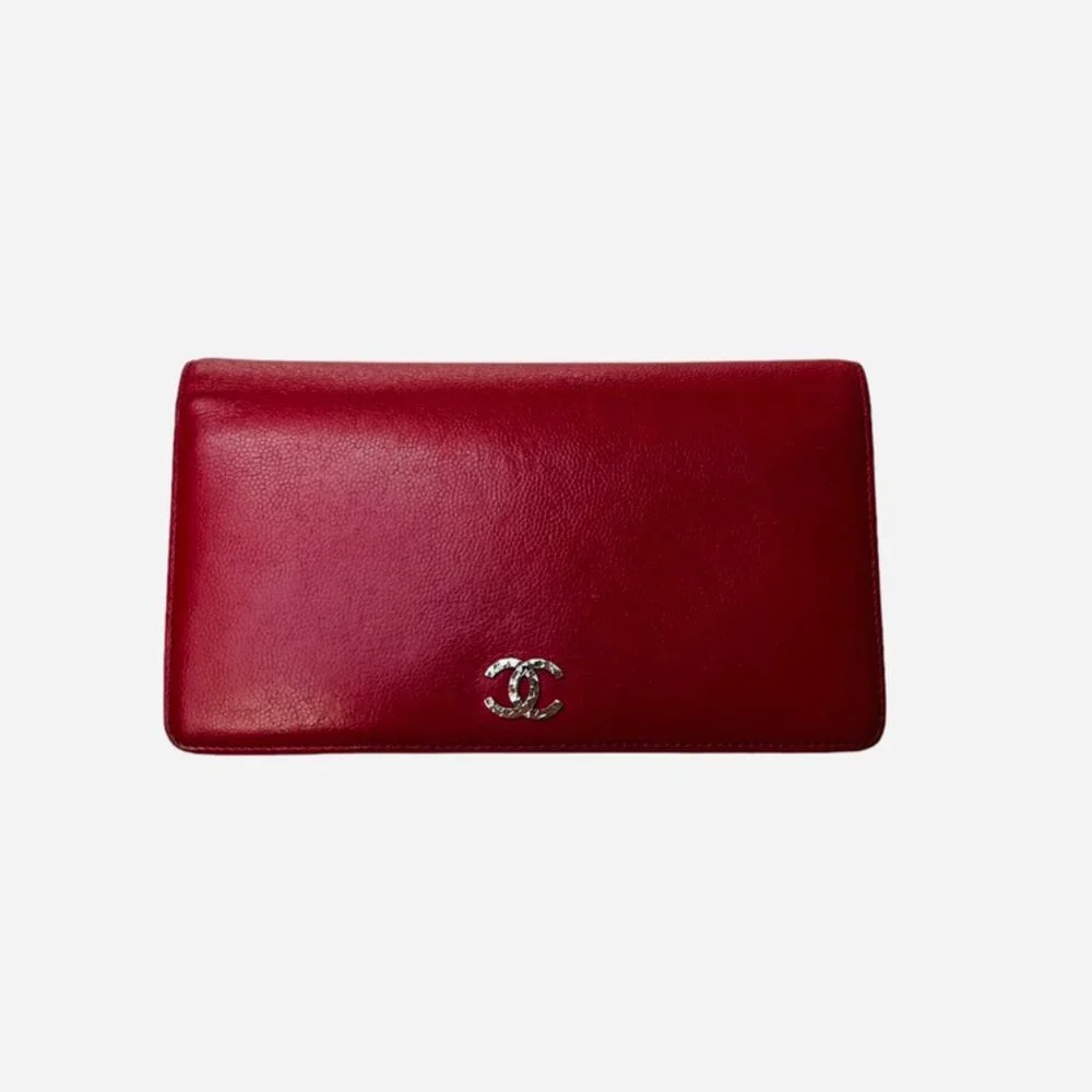 Chanel Red Leather Wallet - Picture 1 of 6